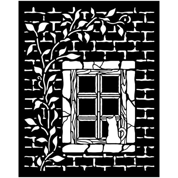 Stencil mixed Media 3D 20x25cm - Herbarium Silvae window - Stamperia