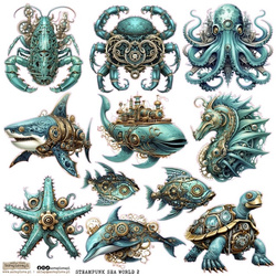 Stickers paper - ScrapLove -  Steampunk Sea World 2