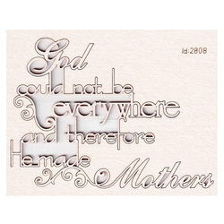 Chipboard - God made Mother - swirly version - Scrapiniec