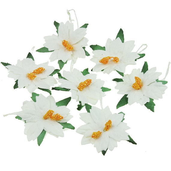 25 MEDIUM WHITE MULBERRY PAPER POINSETTIAS