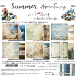 Set of scrapbooking papers 20x20 - Craft o'clock - Summer Adventures - BASIC