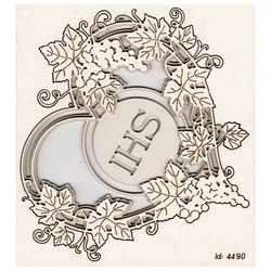 Chipboard - Grapevine - 2 - layered heart 