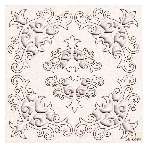 Chipboard Decorative corners openframe - (6 pcs) - Innocence 