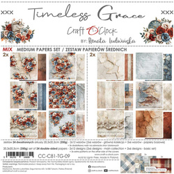 Set of scrapbooking papers 20x20 - Craft o'clock - Timeless Grace mix