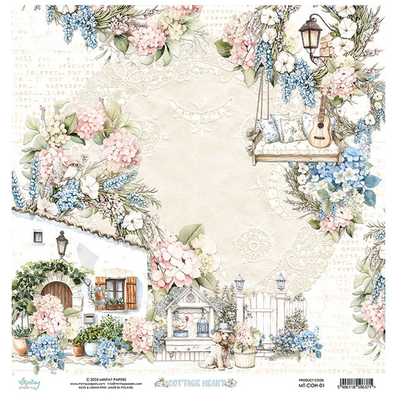 Scrapbooking paper 30x30 - Mintay - Cottage Heart 01