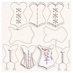 Chipboard Boudoir corsets set - 3D