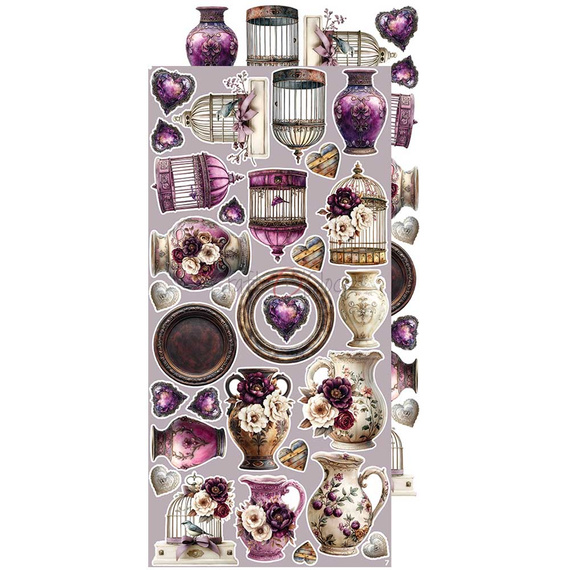 Time scrapbooking accessories set - Craft o'clock - Plum & Caramel - MIX
