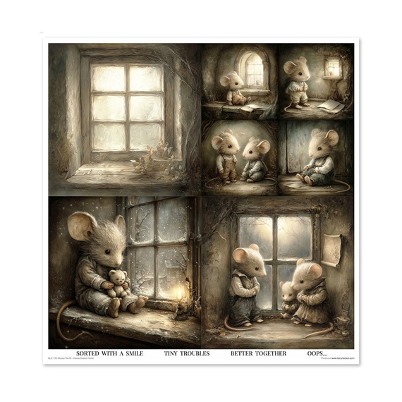 Set of scrapbooking papers 30x30 - Mouse World - Home Sweet Home - Itd Collection