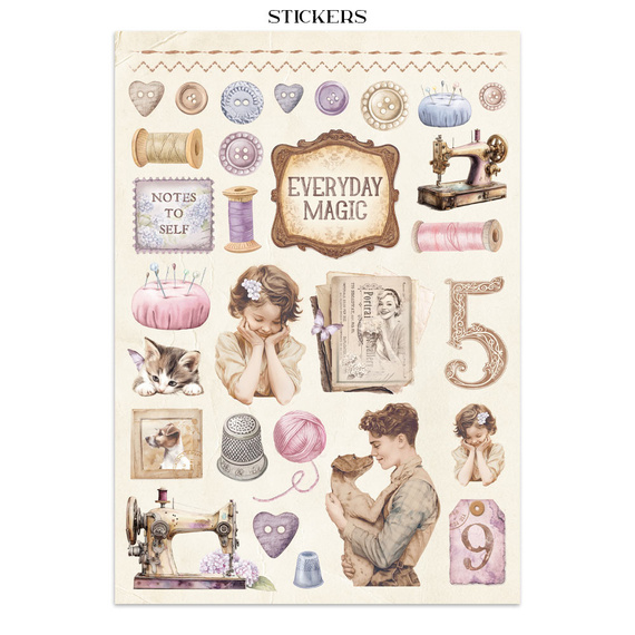 Junk Journal set of papers, stickers and elements - Quiet Days - Stamperia