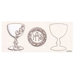 Chipboard Chalice and host -Innocence - Communion set 01  - 3D