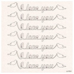 Chipboard - garland with I love you lettering 