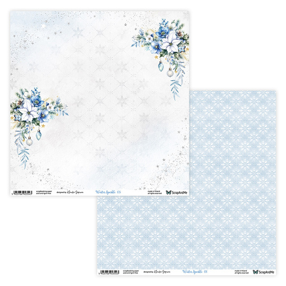 Set of 30x30 scrapbooking papers - ScrapAndMe - Winter Sparkle