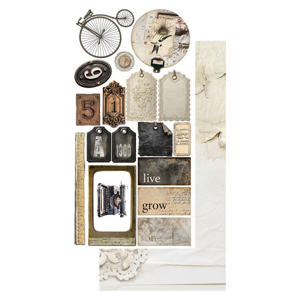 Set of 15x30 scrapbooking papers - Alchemy of Art - In silence, old times