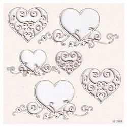 Chipboard hearts - mix set - Park Avenue