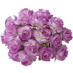 50 2-TONE VIOLET MULBERRY PAPER WILD ROSES 1¼" (30mm)