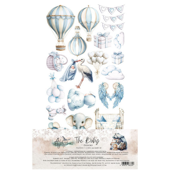 Set of 15x30 scrapbooking papers - Alchemy of Art - The Baby Boy