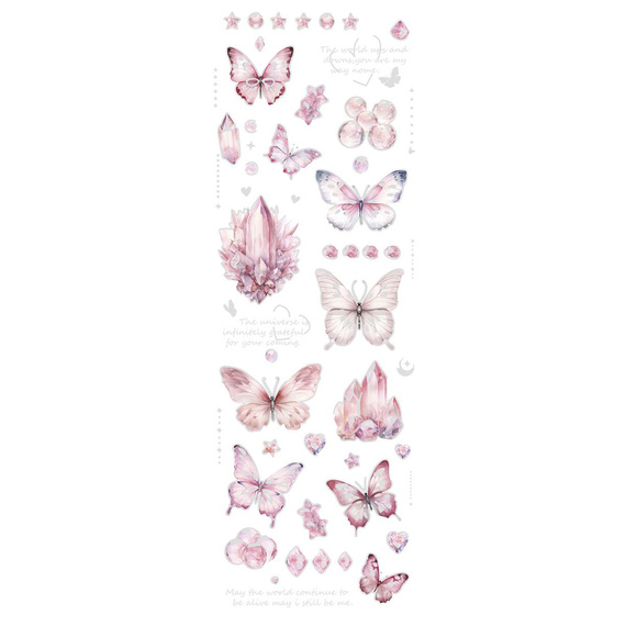 Stickers foil - Pink butterflies