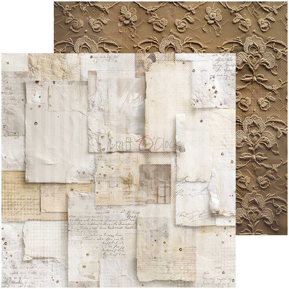 Set of scrapbooking papers 20x20 - Craft o'clock - Plum & Caramel mix