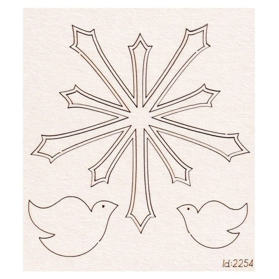 Chipboard - Baptism - pigeon and sun rays 