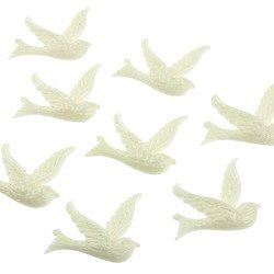 10 SMALL WHITE DOVE EMBELLISHMENTS