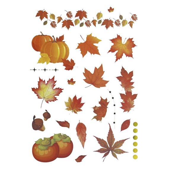 Stickers foil - Leaves, mushrooms, squirrels