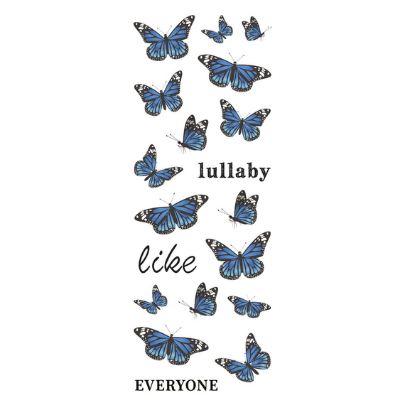 Stickers foil - Green and blue butterflies