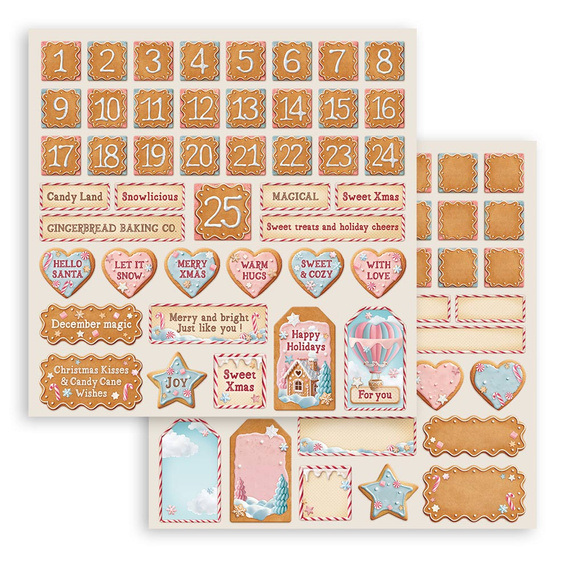 Set of 30x30 scrapbooking papers - Stamperia - Candy Christmas 