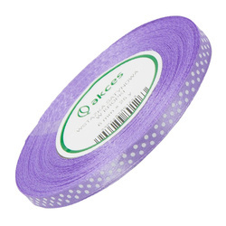 Satin dots lilac ribbon 6mm - 22m