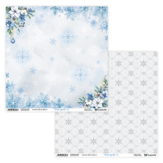 Set of 30x30 scrapbooking papers - ScrapAndMe - Winter Sparkle
