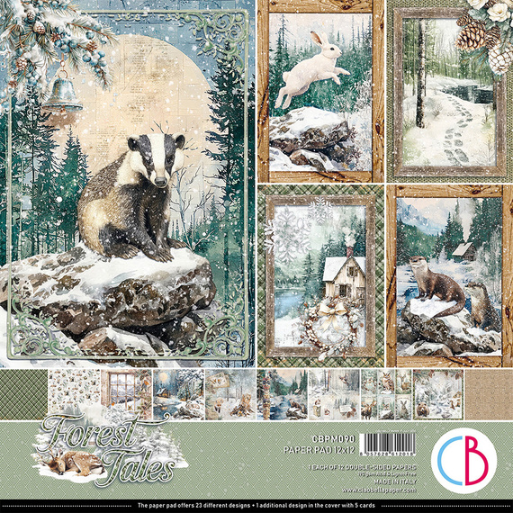 Set of scrapbooking papers 30x30cm - Paper Pad - Ciao Bella - Forest Tales