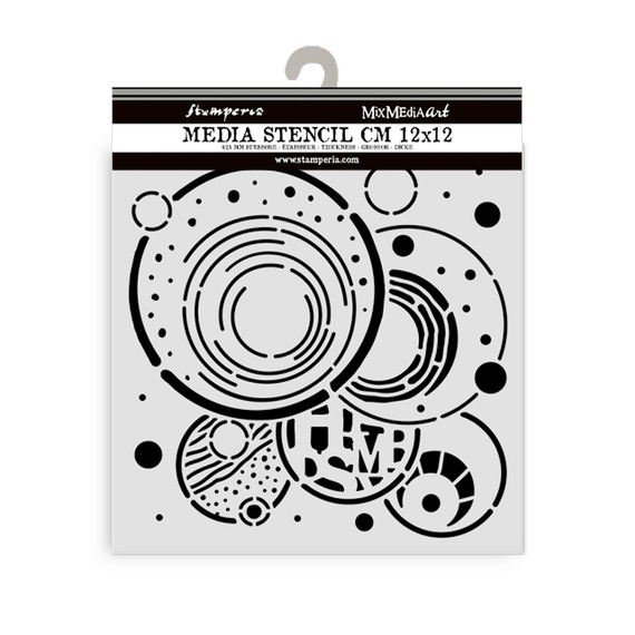 Stencil mixed Media 3D 12x12cm - Furry Friends circles - Stamperia 