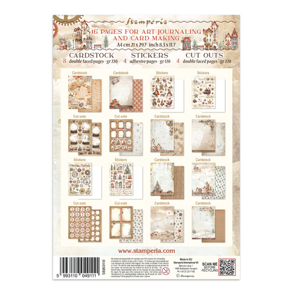Junk Journal set of papers, stickers and elements - Gear Up For Christmas - Stamperia 