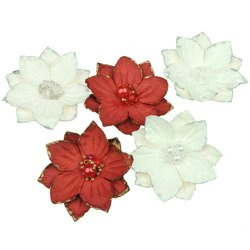 PRETTY FLORI MULBERRY PAPER FLOWERS - RED & WHITE