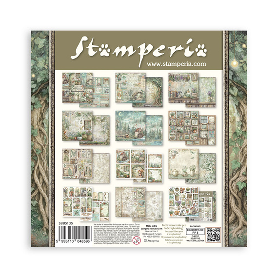 Scrapbooking Craft Papier Set 20x20 - Stamperia - Herbarium Silvae