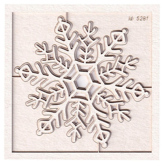 Chipboard - Flowers of Winter - 2 - layers Snowflake 