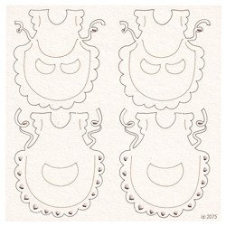 Chipboard Apron - 4 pcs set- 6 x 6,5 cm -