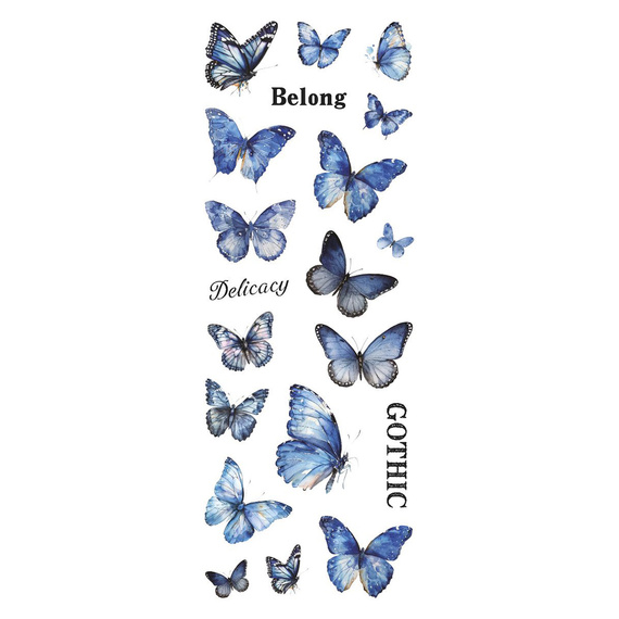 Stickers foil - Green and blue butterflies