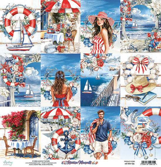 Scrapbooking paper 30x30 - Mintay - Riviera Moments 06