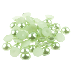 50 GREEN FLAT BACK PEARL 12mm