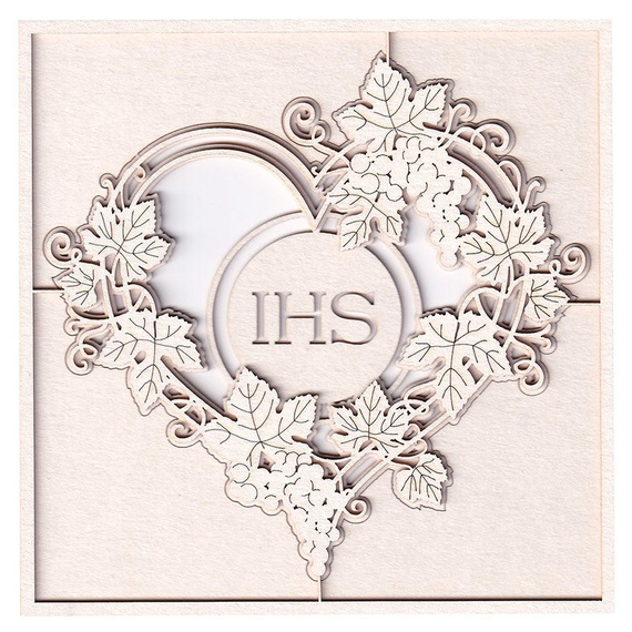 Chipboard - Grapevine - 2 - layered heart 