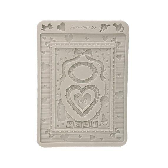 Silicone mold -  Baby frames and hearts -  Stamperia