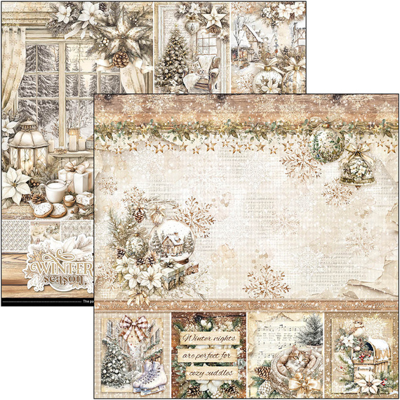 Set of scrapbooking papers 30x30cm - Paper Pad - Ciao Bella - Winter Season