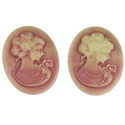 LADY OVAL CAMEO PEARL DUSKY ROSE - 40mm (1.6")