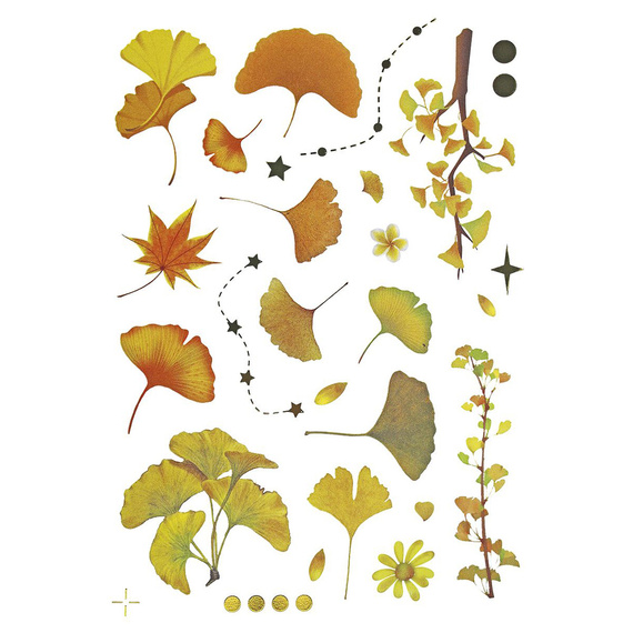 Stickers foil - Yellow flowers and leaves