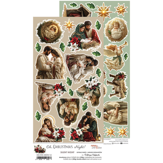Scrapbooking paper 15x30 - Craft o'clock - Extras Sheet - Oh Christmas Night - Silent Night 