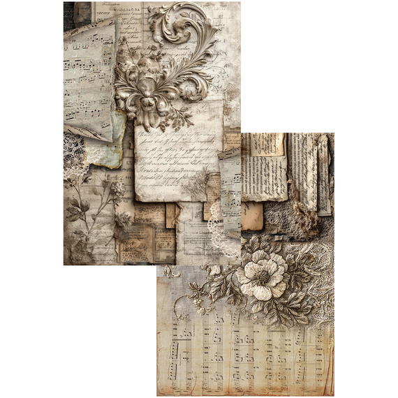 Set of scrapbooking papers A4 - Alchemy of Art - In silence