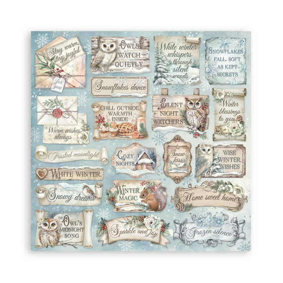 Set of 30x30 scrapbooking papers - Stamperia - The Owl's House