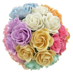50 MIXED PASTEL MULBERRY PAPER TRELLIS ROSES 35mm