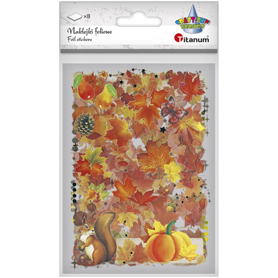 Stickers foil - Leaves, mushrooms, squirrels
