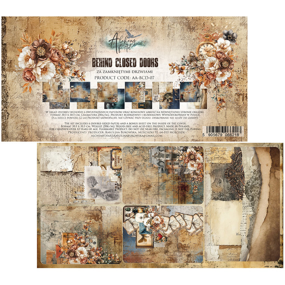 Set of 30x30 scrapbooking papers - Alchemy of Art -  Behind Closed Doors
